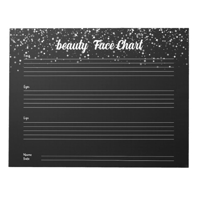 Personalized professional Makeup Face Chart Notepad (Front)