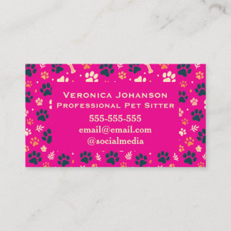Personalized Professional Pet Sitter Business Card
