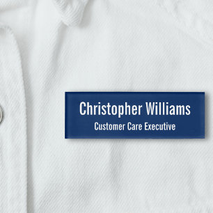 Personalized Professional Plain Blue Magnetic ID Name Tag