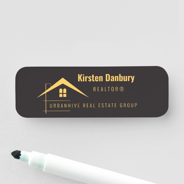 Personalized Professional Real Estate Business Name Tag (In Situ)