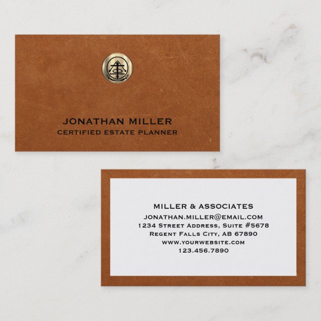 Personalized Professional Sable Leather Print Business Card (Front/Back)