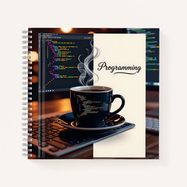 Personalized Programming Coffee Code Notebook  (Front)