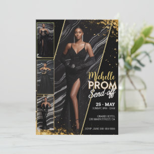 Personalized PROM SEND-OFF Photo Glamourous Fashio Invitation