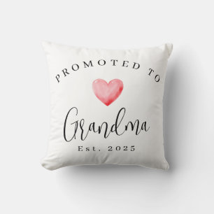 Personalized Promoted To Grandma 2025 Script  Throw Pillow
