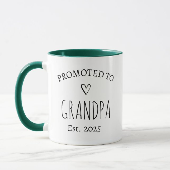 Personalized Promoted to Grandpa  Mug (Left)