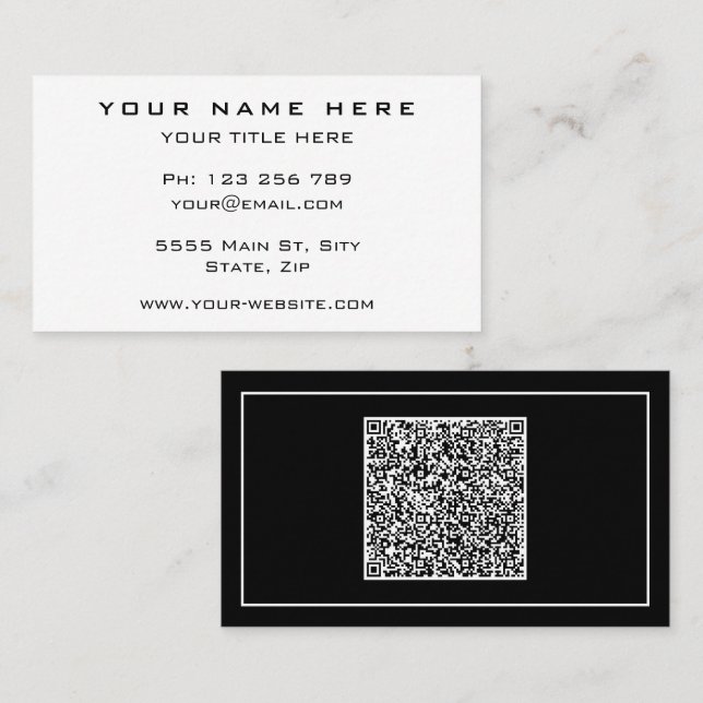 Personalized Promotiomal QR Code Business Cards (Front/Back)