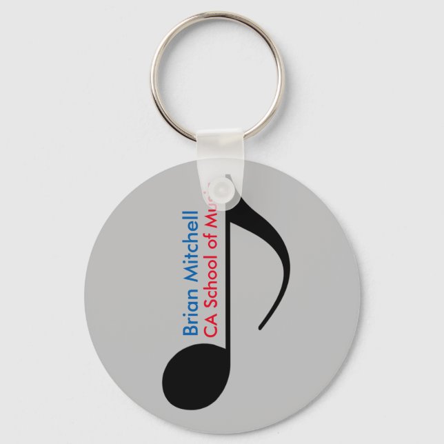 Personalized & Promotional Music Note Keychain (Front)