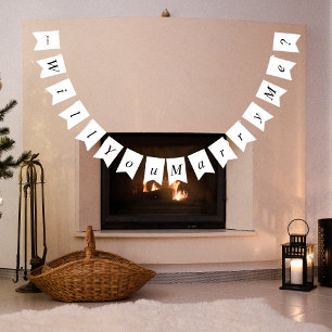 Personalized Proposal At Home Will You Marry Me Bunting Flags