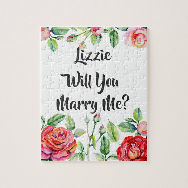 Personalized Proposal Rose Puzzle (Vertical)