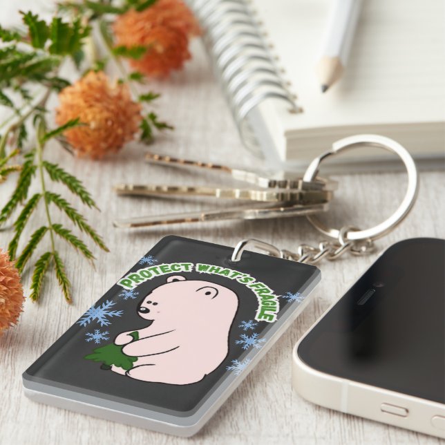 Personalized Protect What's Fragile Keychain (Front Right)