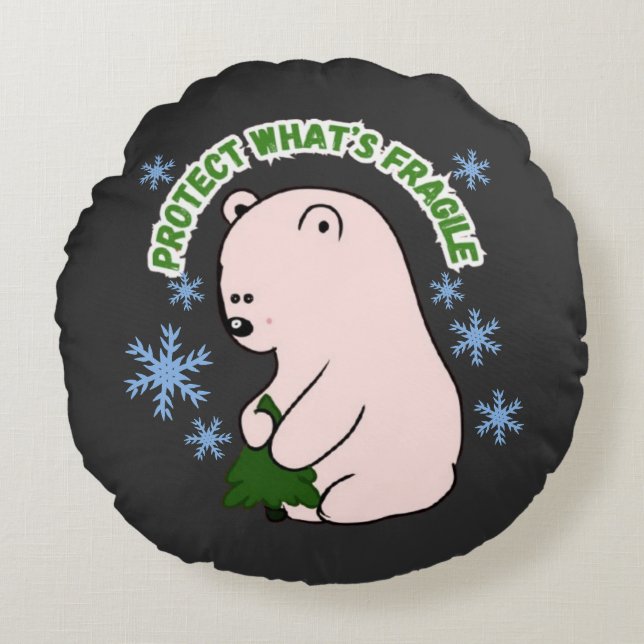 Personalized Protect What's Fragile Round Pillow (Front)