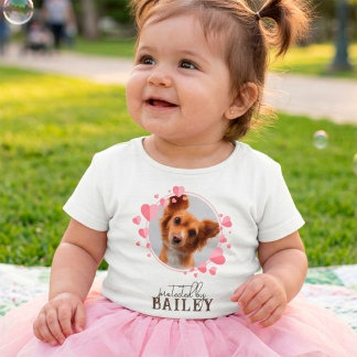 Personalized Protected by Dog Photo Baby T-Shirt