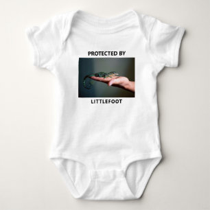 Personalized Protected By Lizard Pet Photo Funny Baby Bodysuit