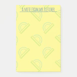 Personalized Protractor Math Pattern Post-it Notes