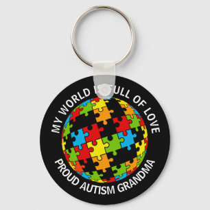 Personalized Proud Autism Dad/Mom Full of Love Keychain