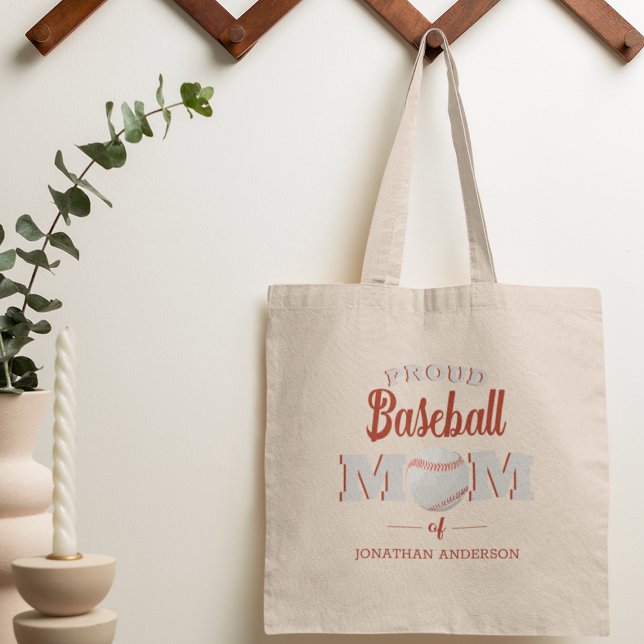 Personalized Proud Baseball Mom Tote Bag (Creator Uploaded)