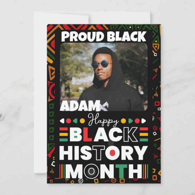 Personalized Proud Black History Month  Invitation (Front)