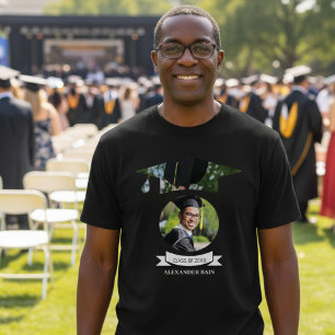 Personalized Proud Dad Graduation Photo T-Shirt