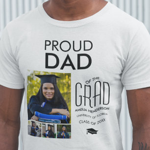 Personalized Proud Dad Of   Photo Collage T-Shirt
