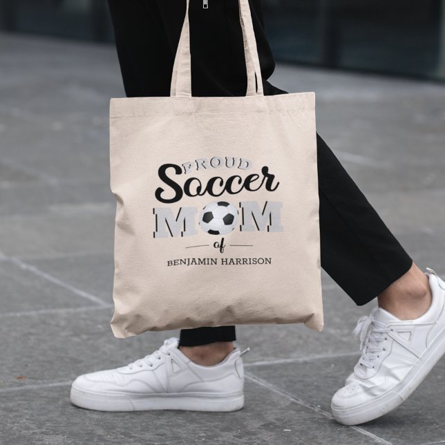 Personalized Proud Soccer Mom Tote Bag (Creator Uploaded)