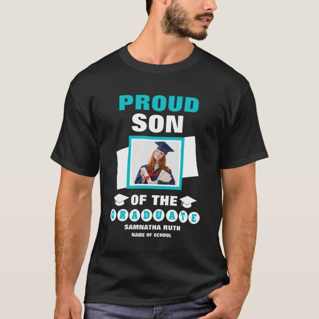 Personalized Proud Son Of The Graduate Photo T-Shirt (Front)
