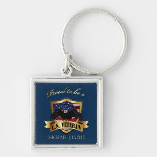Personalized Proud to be a U.S. Veteran Keychain