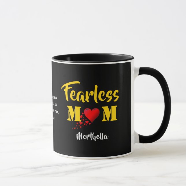 Personalized Proverbs 31 FEARLESS MOM Mug (Right)