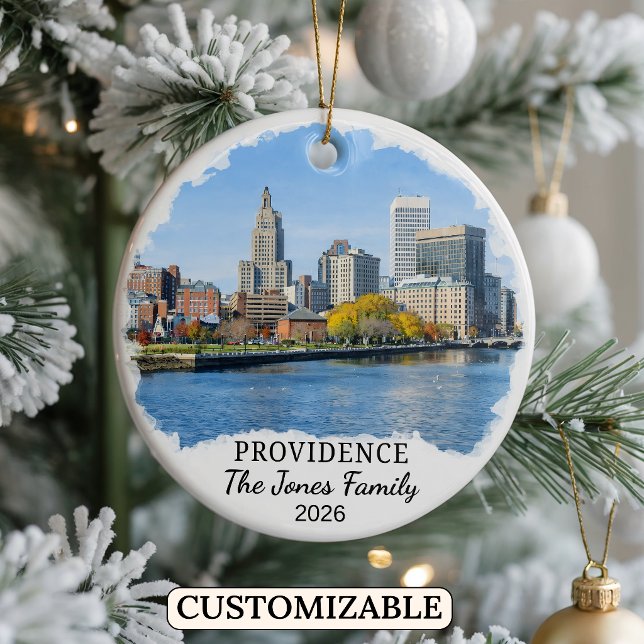 Personalized Providence Ornament, Rhode Island Ceramic Ornament (Creator Uploaded)