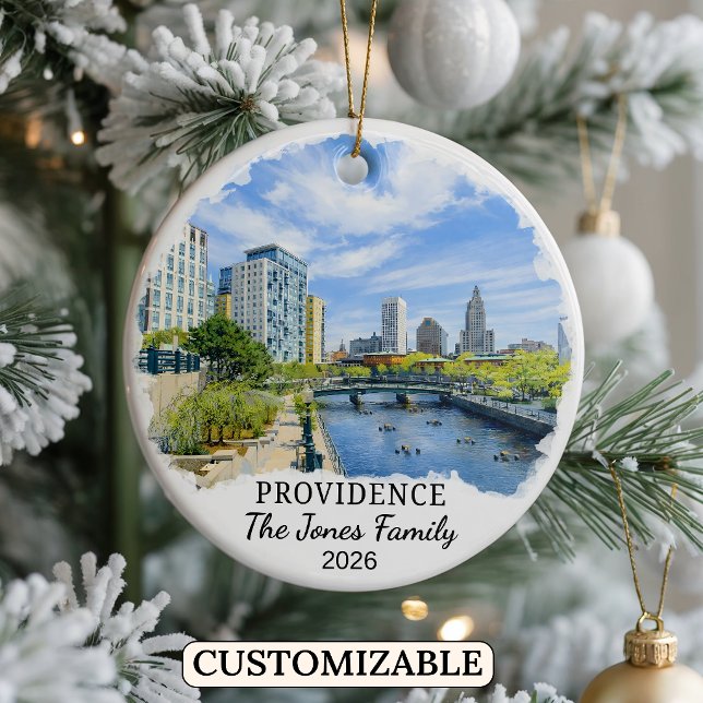 Personalized Providence Ornament, Rhode Island Ceramic Ornament (Creator Uploaded)