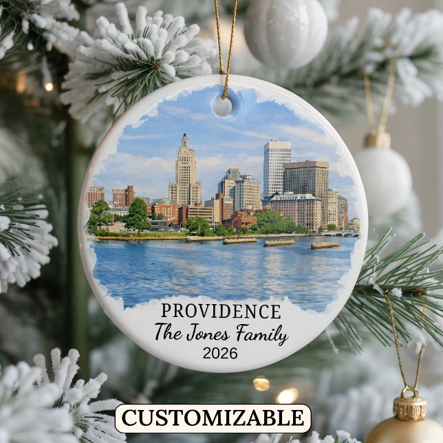 Personalized Providence Ornament, Rhode Island Ceramic Ornament (Creator Uploaded)