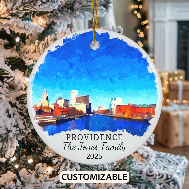 Personalized Providence Ornament, Rhode Island Ceramic Ornament (Creator Uploaded)
