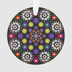 Personalized Psychedelic Dot Mandala Christmas   Ornament