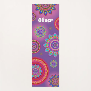 Personalized psychedelic hippy mandala yoga mat