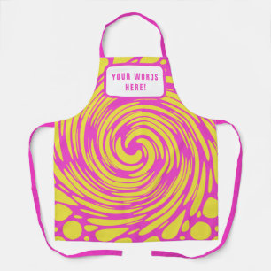 Personalized Psychedelic Pink and Yellow Apron