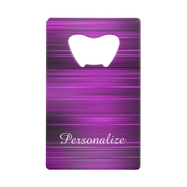 Personalized Psychedelic Purple Credit Card Bottle Opener (Front)