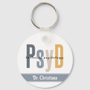 Personalized PsyD Doctor of Psychology Graduation Keychain