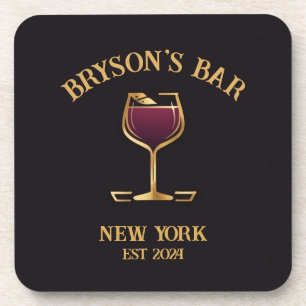 Personalized Pub Sign Bar Decor with Custom Name Coaster