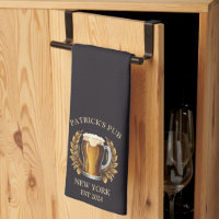 Personalized Pub Sign Bar Towel with Custom Name