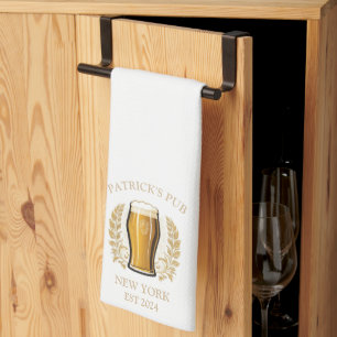 Personalized Pub Sign Bar Towel with Custom Name