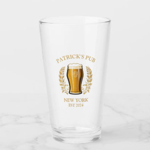 Personalized Pub Sign Beer Glass with Custom Name