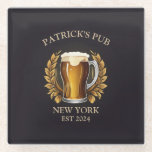 Personalized Pub Sign for Home Bar Beer Glass Logo Coaster<br><div class="desc">"personalized bar sign",  "personal custom pub signs",  "customized with your name",  "personalized pub lager plaque",  "add your own text",  "established est date",  "home brewery beer making",  "alcohol drinking ale novelty",  "bartender man cave decor",  "irish st patricks day pint"</div>