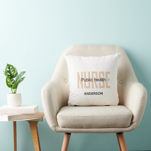 Personalized Public health nurse RN gifts Throw Pillow (Chair)