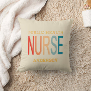 Personalized Public health nurse RN gifts Throw Pillow
