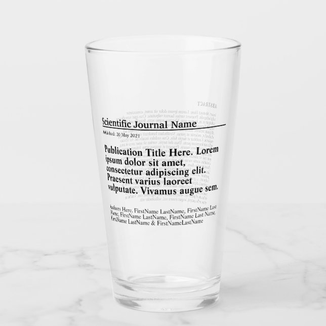Personalized Publication Drinking Glass (Front)