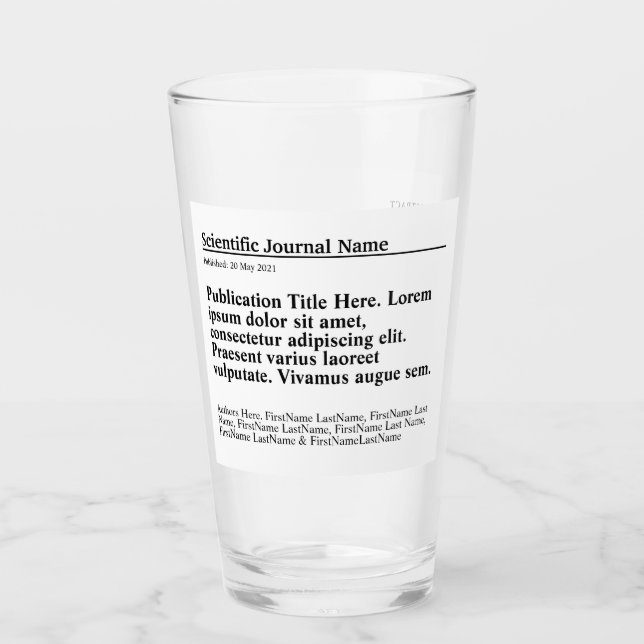 Personalized Publication Glass - White Background (Front)