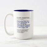 Personalized Publication Two-Tone 15oz Mug - Blue<br><div class="desc">A personalized gift to celebrate your published paper! The perfect gift for co-authors,  colleagues,  and academics who published a scientific paper. Customize with the scientific journal,  publication title,  authors and abstract. Shown in navy blue two tone mug.</div>