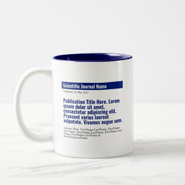 Personalized Publication Two-Tone Mug - Blue (Left)