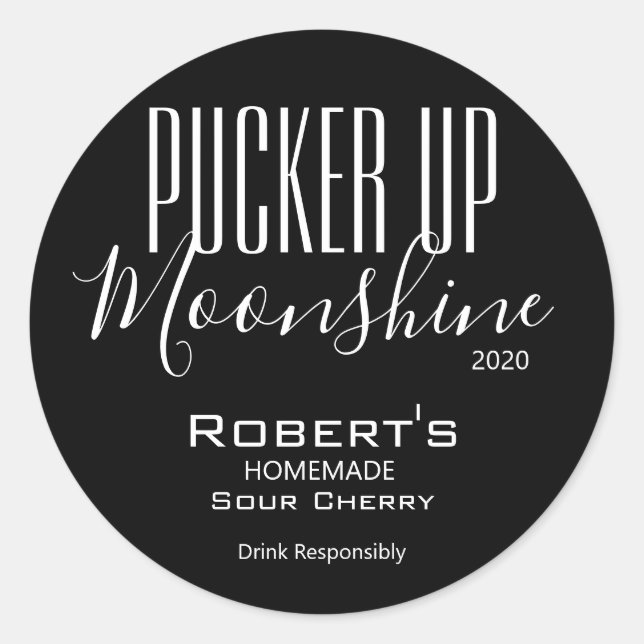 Personalized "Pucker Up Moonshine" Label (Front)