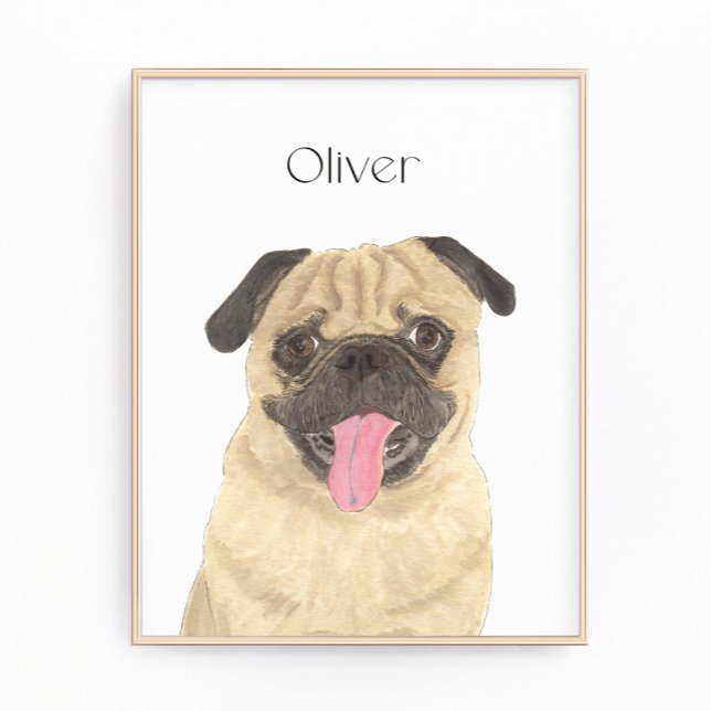 Personalized Pug Art Photo Print (Creator Uploaded)