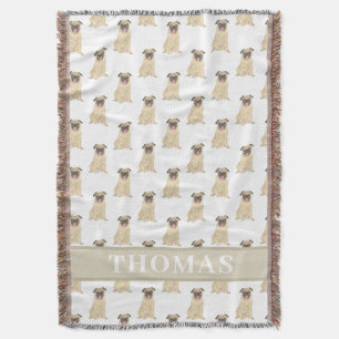 Personalized Pug Baby Blanket